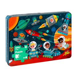 Puzzel De Ruimte metalen doos | Apli Kids